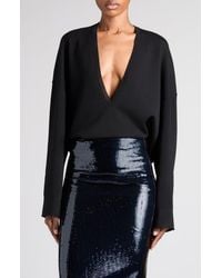 Tom Ford - Merino Wool Blend Plunge Neck Sweater - Lyst