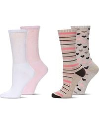Memoi - Assorted 4-Pack Diabetic Crew Socks - Lyst