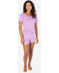 Leveret - Short Cotton Solid Pajama Set - Lyst