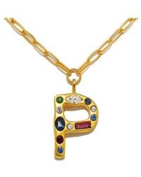 Sequin - Emilie Crystal Initial Pendant Necklace - Lyst