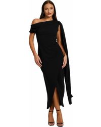 Quiz - Scuba Crepe Off The Shoulder Sash Maxi Dress - Lyst