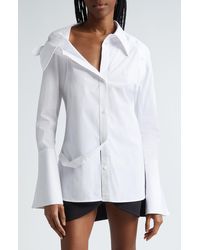 Courreges - Modular Stretch Cotton Poplin Button-up Shirt - Lyst
