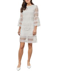 Ming Wang - Open Stitch Embroidered Dress - Lyst