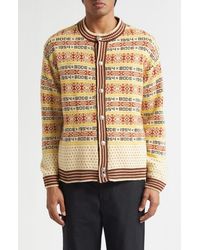 Bode - Marzipan Fair Isle Wool Cardigan - Lyst