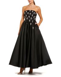 Mac Duggal - Crystal Embellished Strapless Satin A-Line Dress - Lyst