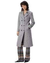 Missoni - Double-Breasted Trench Coat With Tone-On-Tone Chevron Pattern - Lyst