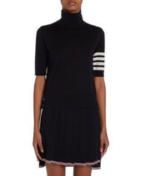 Thom Browne - 4-Bar Short Sleeve Stretch Merino Wool Turtleneck Sweater - Lyst
