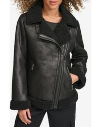 Levi's - Faux Shearling Lined Faux Leather Moto Jacket - Lyst