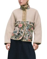 Next - Floral Mixed Media Jacket - Lyst