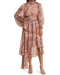Elliatt - Astrid Floral Long Sleeve Midi Dress - Lyst