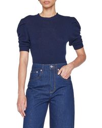 FRAME - Ruched Sleeve Recycled Cashmere & Wool Sweater - Lyst