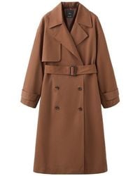 Mango - Long Double Breasted Trench Coat - Lyst