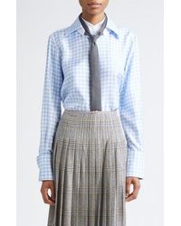 Thom Browne - Gingham Silk Twill Button-Up Shirt - Lyst