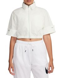 Nike - Zip-up Poplin Crop Top - Lyst