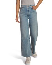 FAVORITE DAUGHTER - The Mischa Raw Hem Super High Waist Wide Leg Jeans - Lyst