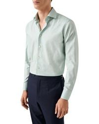 Eton - Contemporary Fit Solid Cotton Dobby Dress Shirt - Lyst
