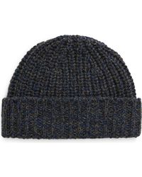 Johnstons of Elgin - Marled Cashmere Ribbed Beanie - Lyst