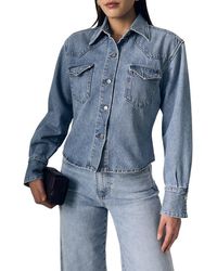Le Jean - Martha Western Denim Button-Up Shirt - Lyst