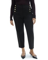 Mango - Button Straight Leg Pants - Lyst