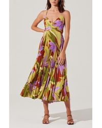 Astr - Blythe Pleated Maxi Dress - Lyst