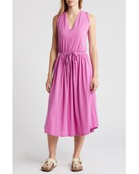 Nation Ltd - Brianna Sleeveless Pima Cotton Knit Midi Dress - Lyst