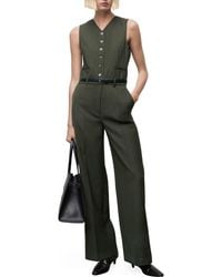 Mango - Belted Sleeveless Jumpsuit - Lyst