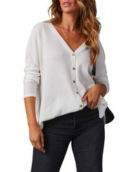 Vici Collection - Miriam Oversize Knit Button-up Shirt - Lyst