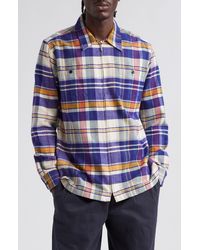 Noah - Plaid Cotton Flannel Zip Front Shirt - Lyst