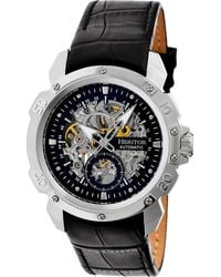 Heritor - Conrad Skeleton Leather-Band Watch - Lyst