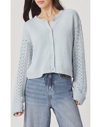 Splendid - Gracie Cable Stitch Sleeve Cardigan - Lyst