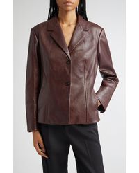 Ferragamo - Tailored Leather Blazer - Lyst