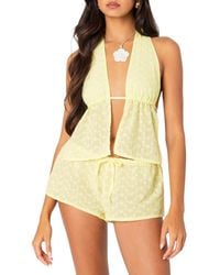 Edikted - Cayenne Eyelet Split Front Halter Top - Lyst