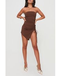 Princess Polly - Caprani Drawstring Ruched Strapless Minidress - Lyst