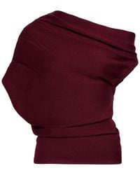 STAUD - Mabel One-Shoulder Merino Wool Sweater - Lyst
