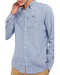 Barbour - Linton Tailored Fit Check Linen Button-Down Shirt - Lyst