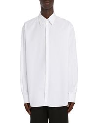 Valentino - Oversize Long Sleeve Cotton Poplin Button-up Shirt - Lyst