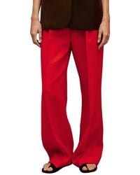 Mango - Limona Pleat Front Wide Leg Linen Pants - Lyst
