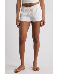Roxy - Oceanside Cotton Drawstring Shorts - Lyst
