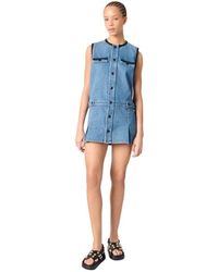 Maje - Denim Dress With Embroidered Trim - Lyst