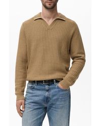 Mango - Structured Cotton Polo Sweater - Lyst