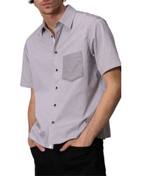 Rag & Bone - Dalton Mixed Stripe Stretch Short Sleeve Button-up Shirt - Lyst