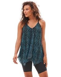 Swim 365 - Longer-Length Mesh Tankini Top - Lyst