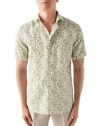 Eton - Slim Fit Banana Print Short Sleeve Linen Shirt - Lyst