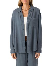 O'neill Sportswear - Leni Oversize Cotton Gauze Button-Up Shirt - Lyst