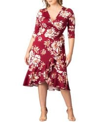 Kiyonna - Flirty Flounce Wrap Dress - Lyst