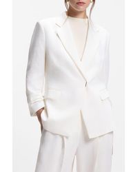BOSS - Jia Linen Blend Double Breasted Jacket - Lyst