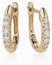 Oradina - 14K Regal Diamond Huggies - Lyst
