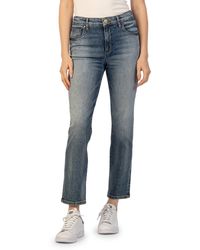 Kut From The Kloth - Reese Fab Ab High Waist Ankle Slim Straight Leg Jeans - Lyst