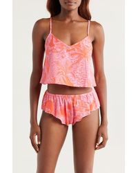 Kilo Brava - Print Crop Camisole & Flutter Panties Set - Lyst