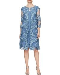 Alex Evenings - Embroidered Mock Jacket Cocktail Dress - Lyst